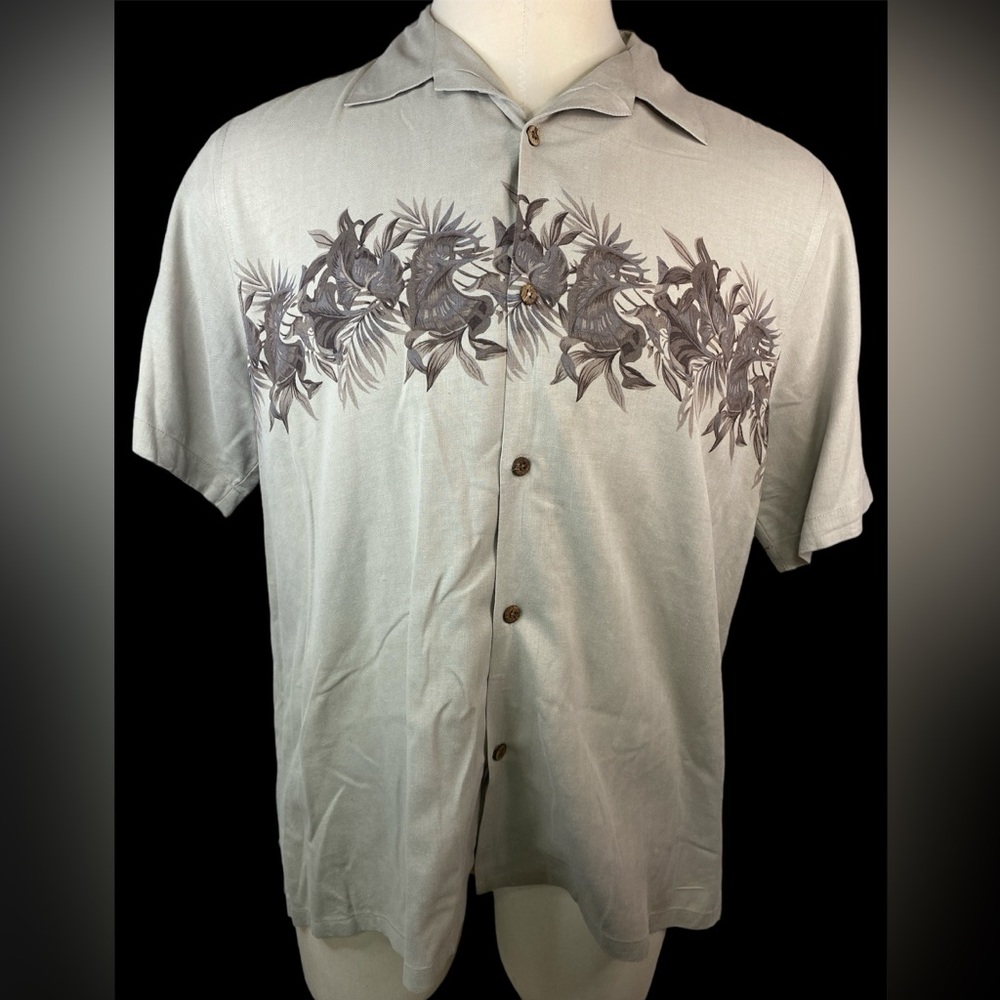 Island Republic 100% Silk Short Sleeve Button Up Shirt Men’s XL